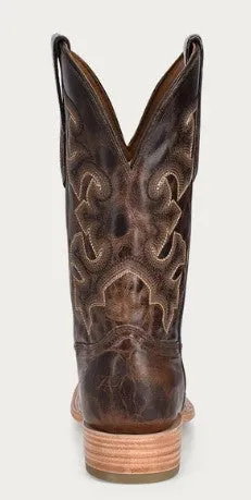 A4264 Men's Brown Moka Embroidery Wide Square Rodeo Collection Cowboy Boots