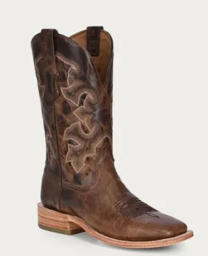 A4264 Men's Brown Moka Embroidery Wide Square Rodeo Collection Cowboy Boots