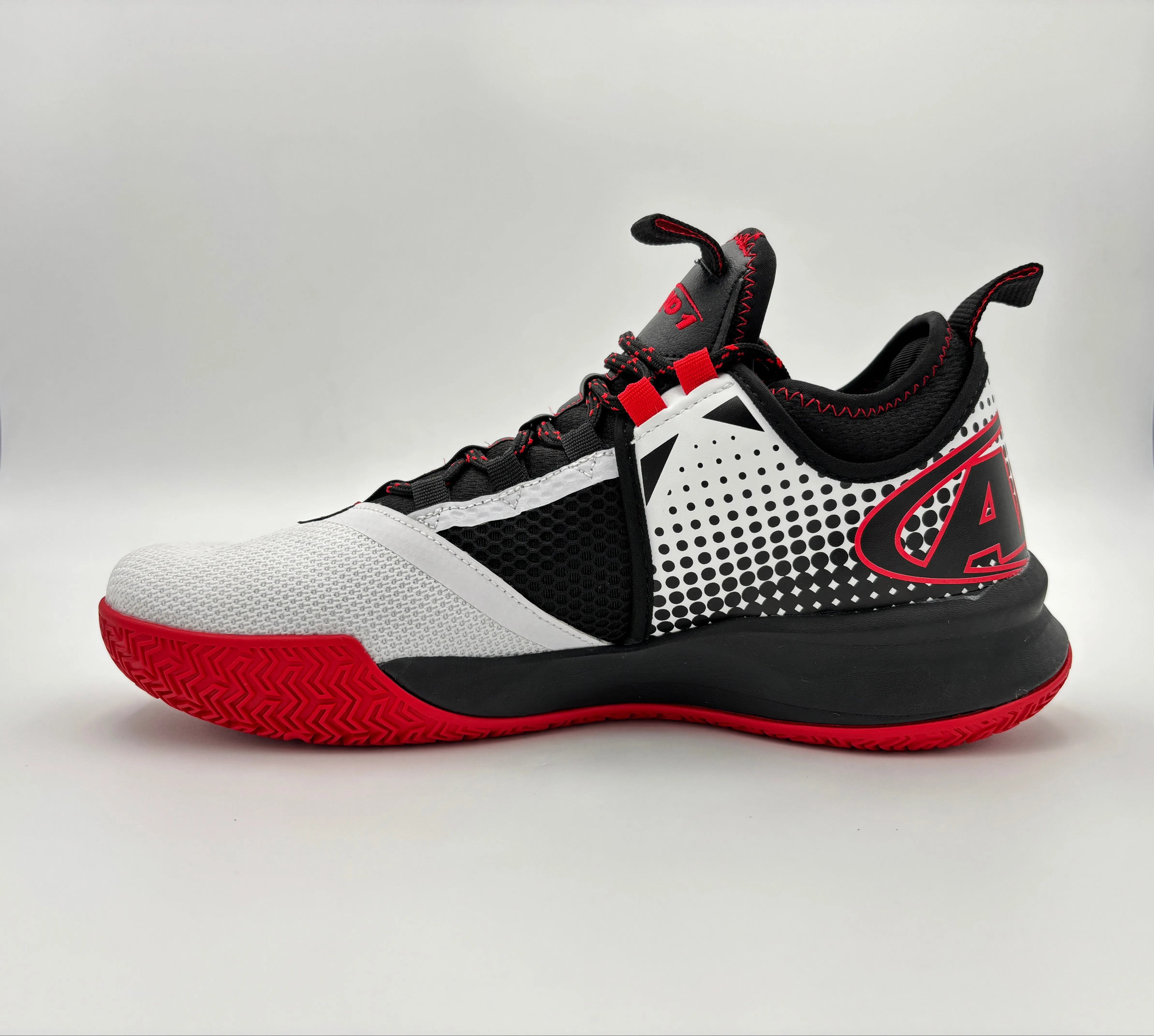 AND-1 MEN'S CHARGE WHITE/BLACK/RED BASKETBALL SHOES