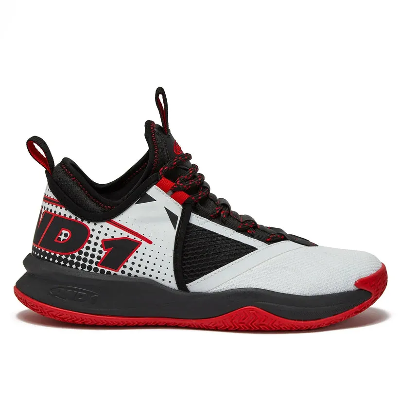 AND-1 MEN'S CHARGE WHITE/BLACK/RED BASKETBALL SHOES