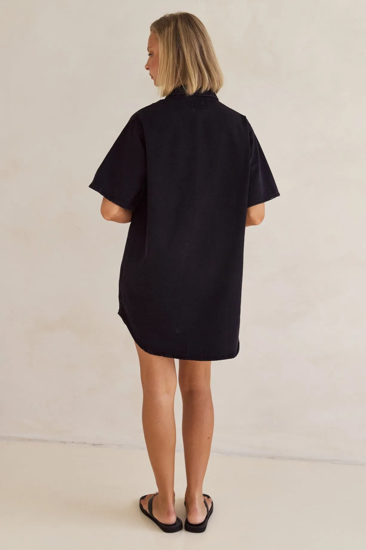 Andie Denim Mini Dress (Black)