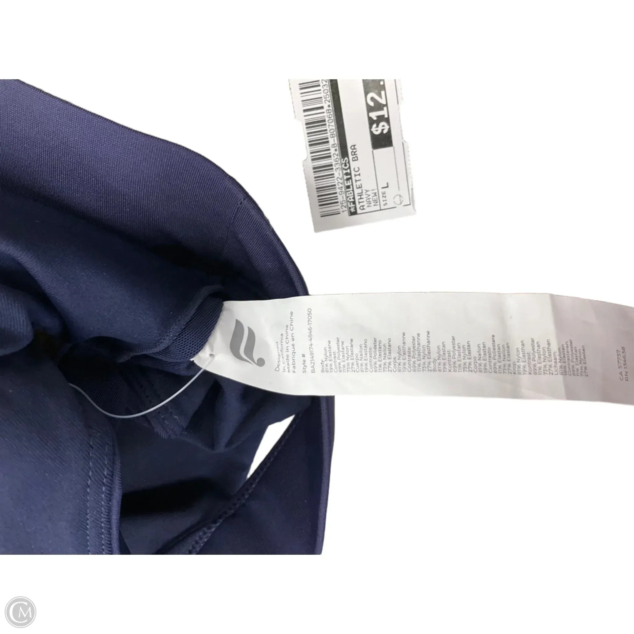 Athletic Bra By Fabletics In Navy, Size: L