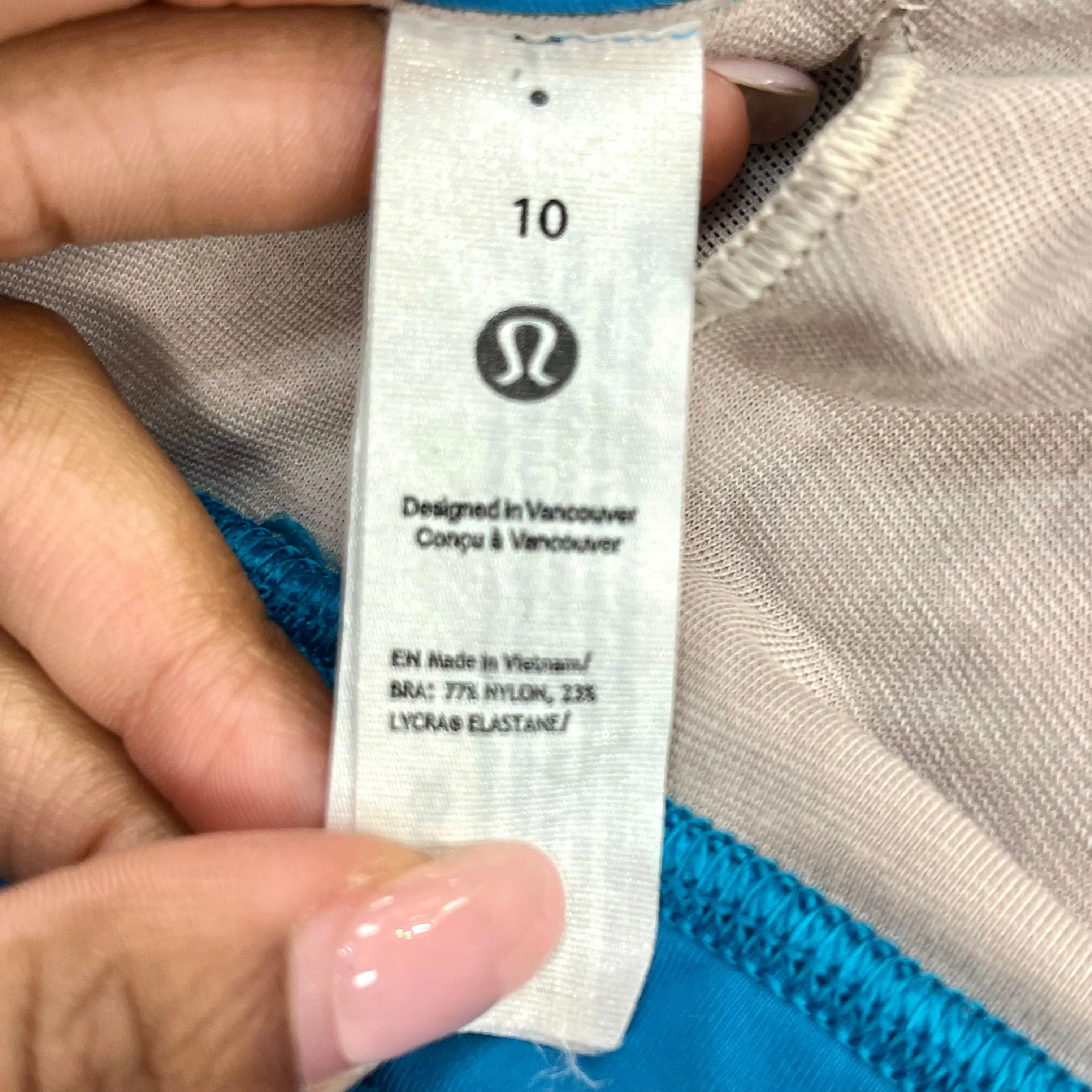 Athletic Bra By Lululemon In Blue, Size: 10