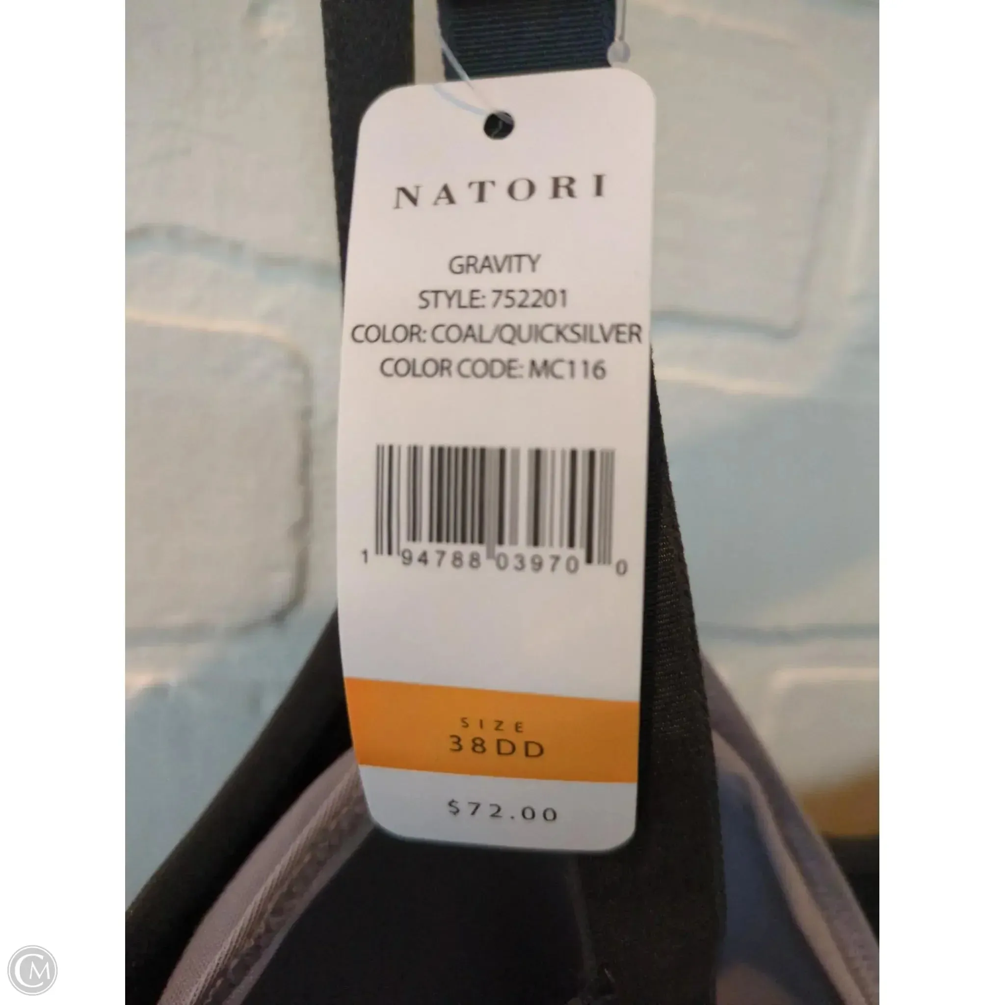 Athletic Bra By Natori In Black & Grey, Size: 38c