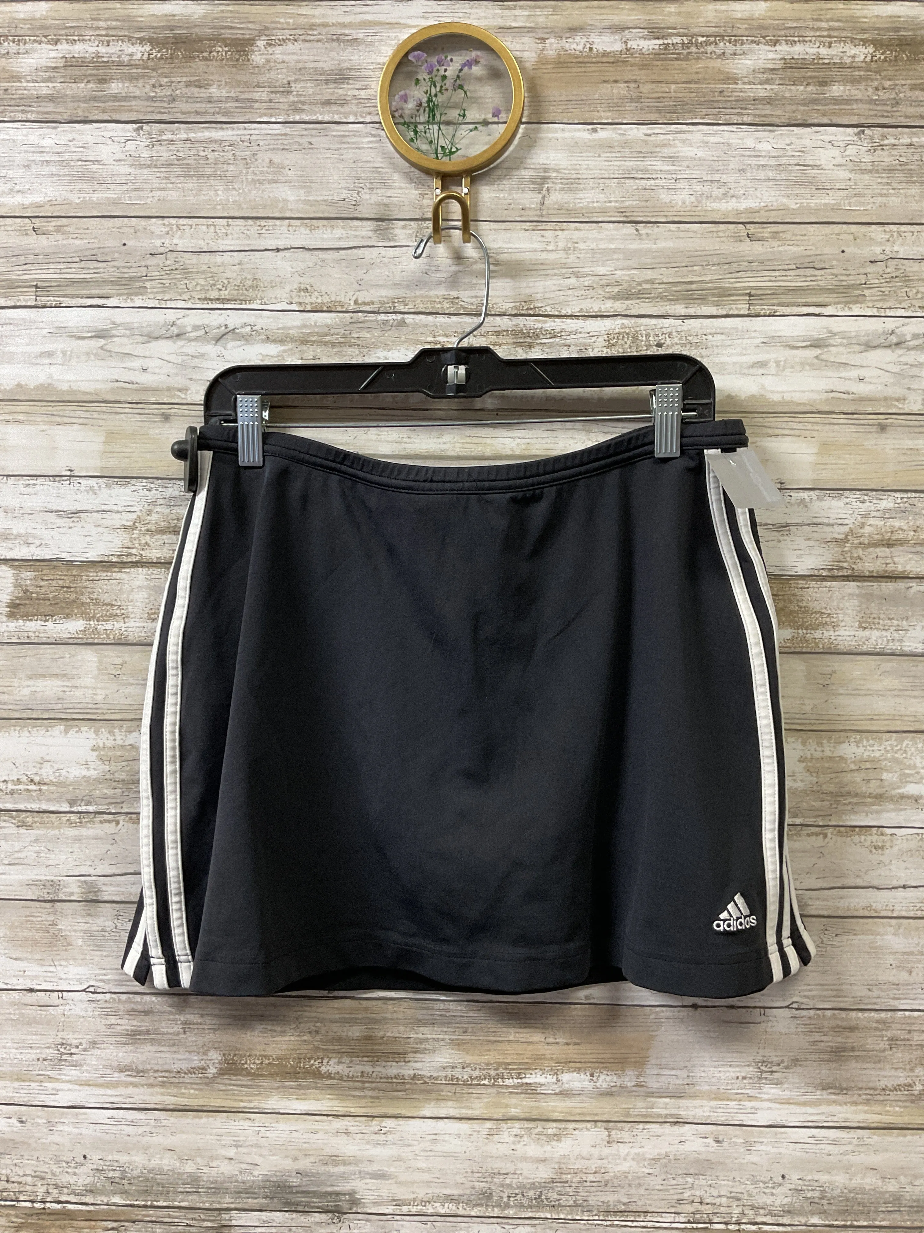 Athletic Skort By Adidas In Black & White, Size:L