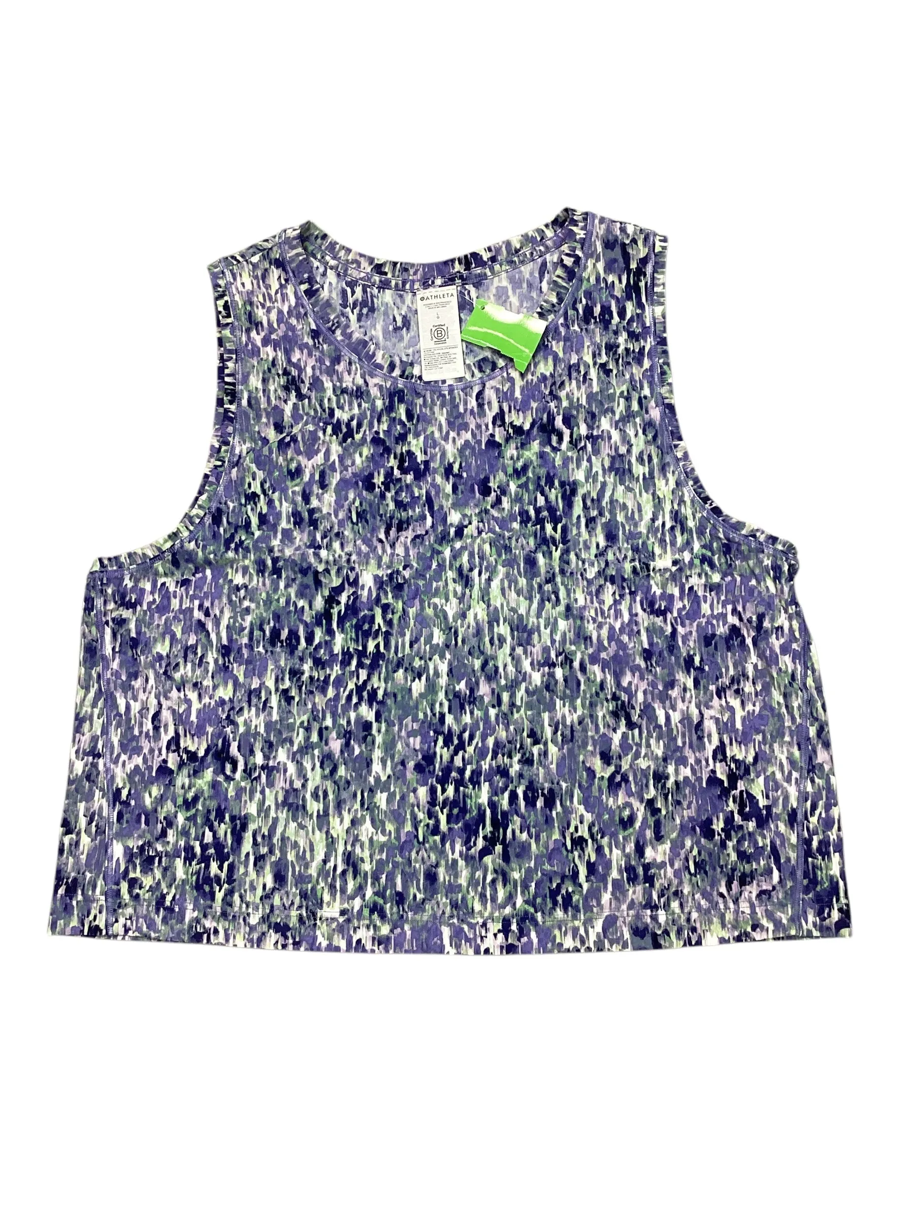 Athletic Tank Top By Athleta In Green & Purple, Size:L