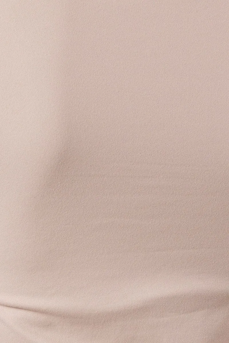 Beige Scoop Neck Tank Sleeveless