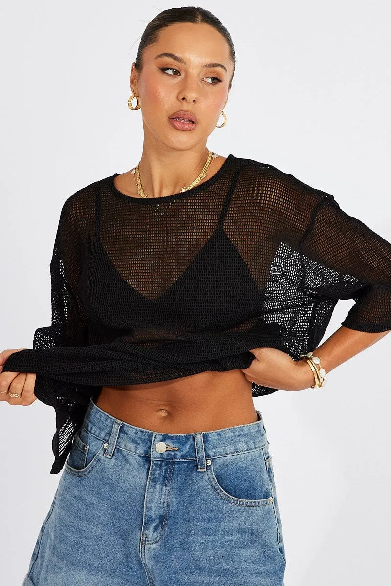 Black Relaxed Top Short Sleeve