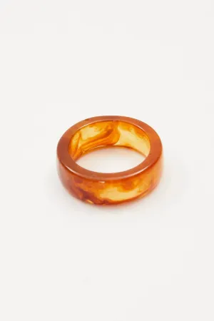 Brown Plastic Chunky Ring