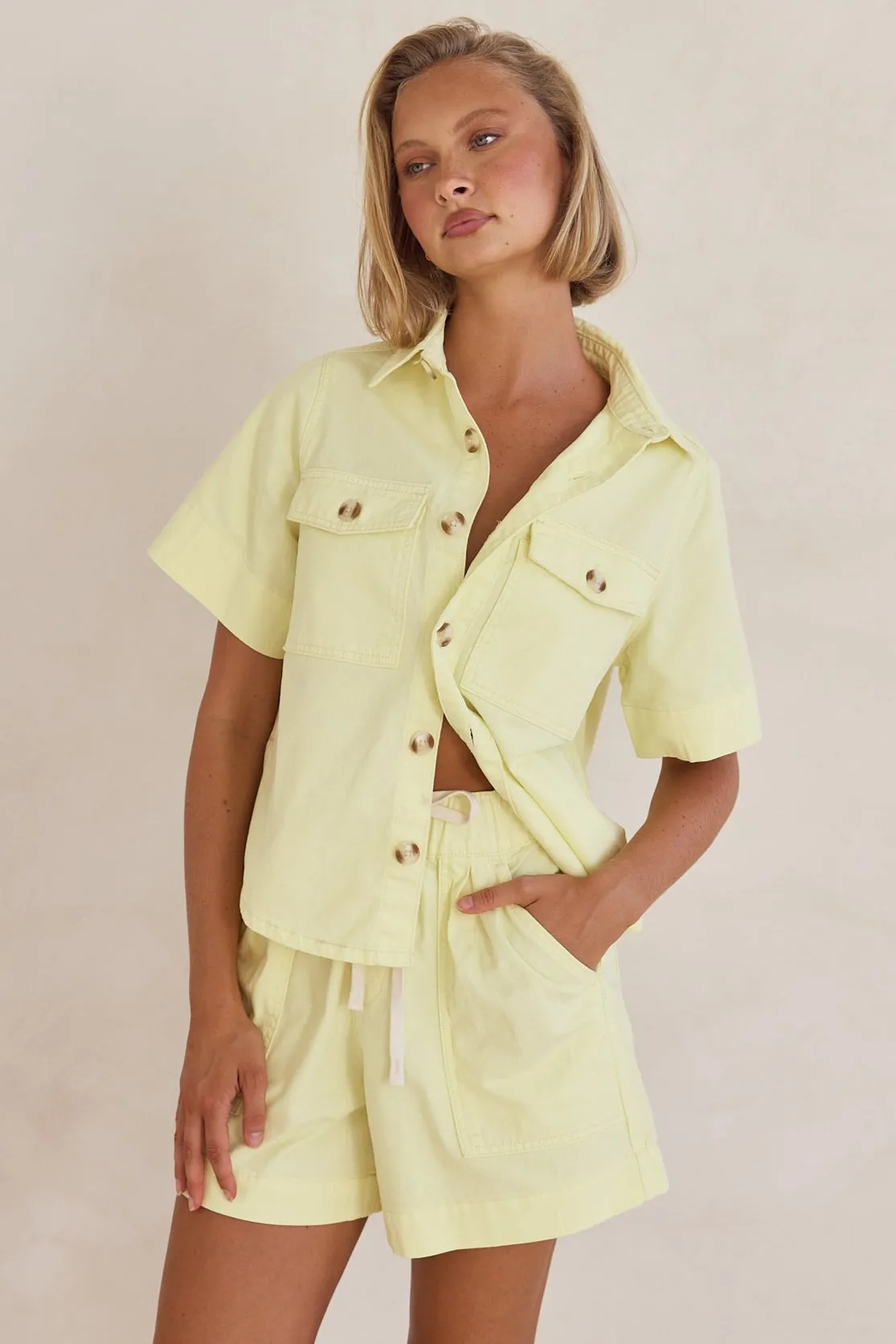 Cleo Denim Shirt (Yellow)