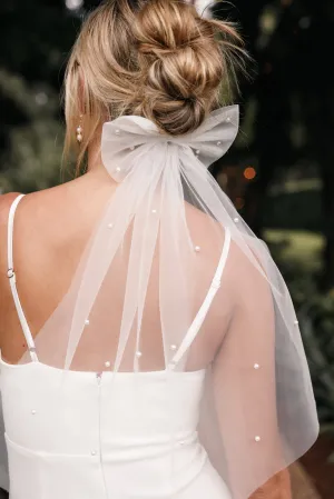 Cora Hair Bow - White