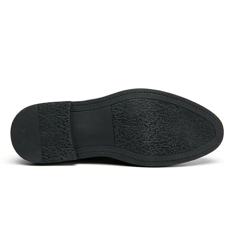 Cowhide Leather Crocodile Pattern Spicing Casual Dress Men Dress Shoes
