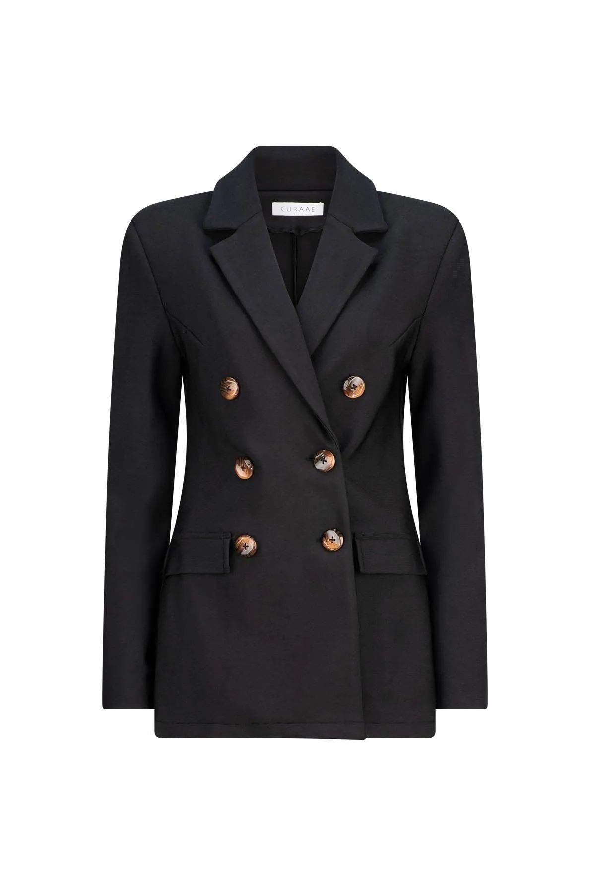 CURAAE Alexi Double Breasted Blazer in Black