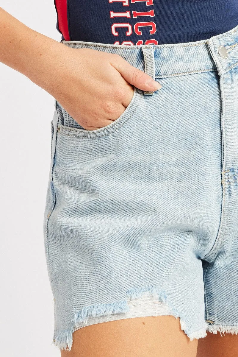 Denim Relaxed Denim Short Mid Rise