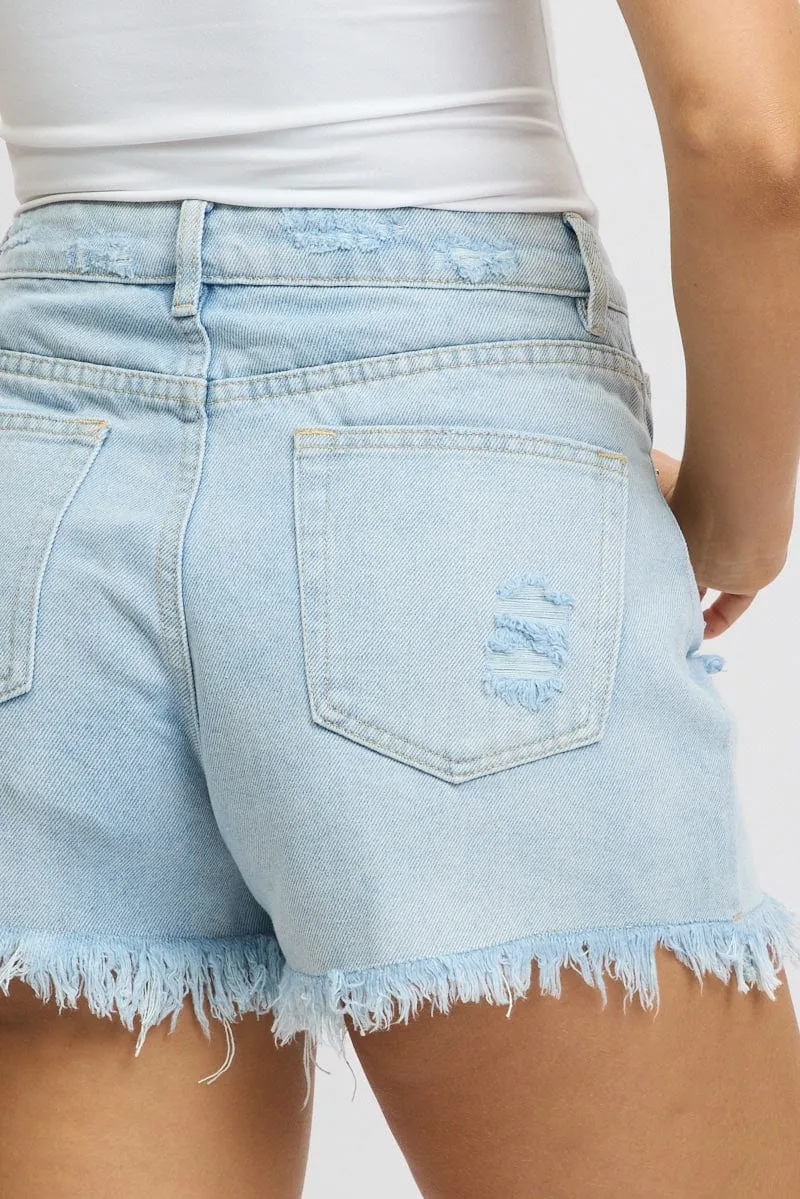 Denim Relaxed Shorts High Rise