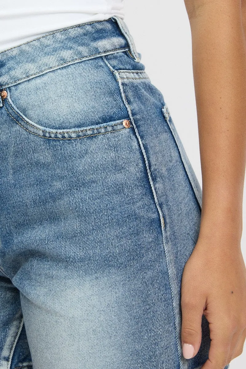 Denim Relaxed Shorts High Rise
