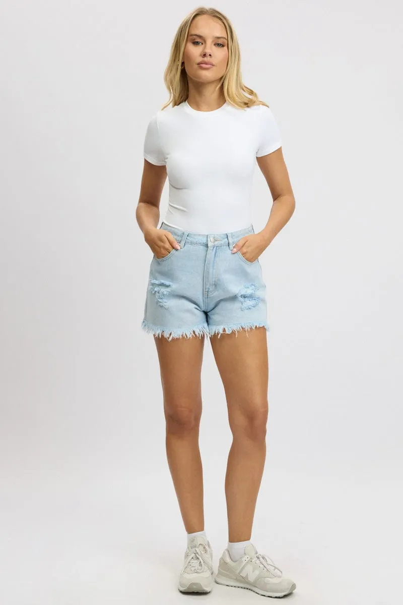 Denim Relaxed Shorts High Rise