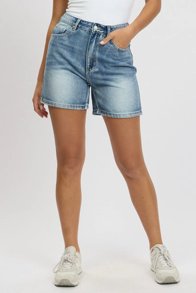Denim Relaxed Shorts High Rise
