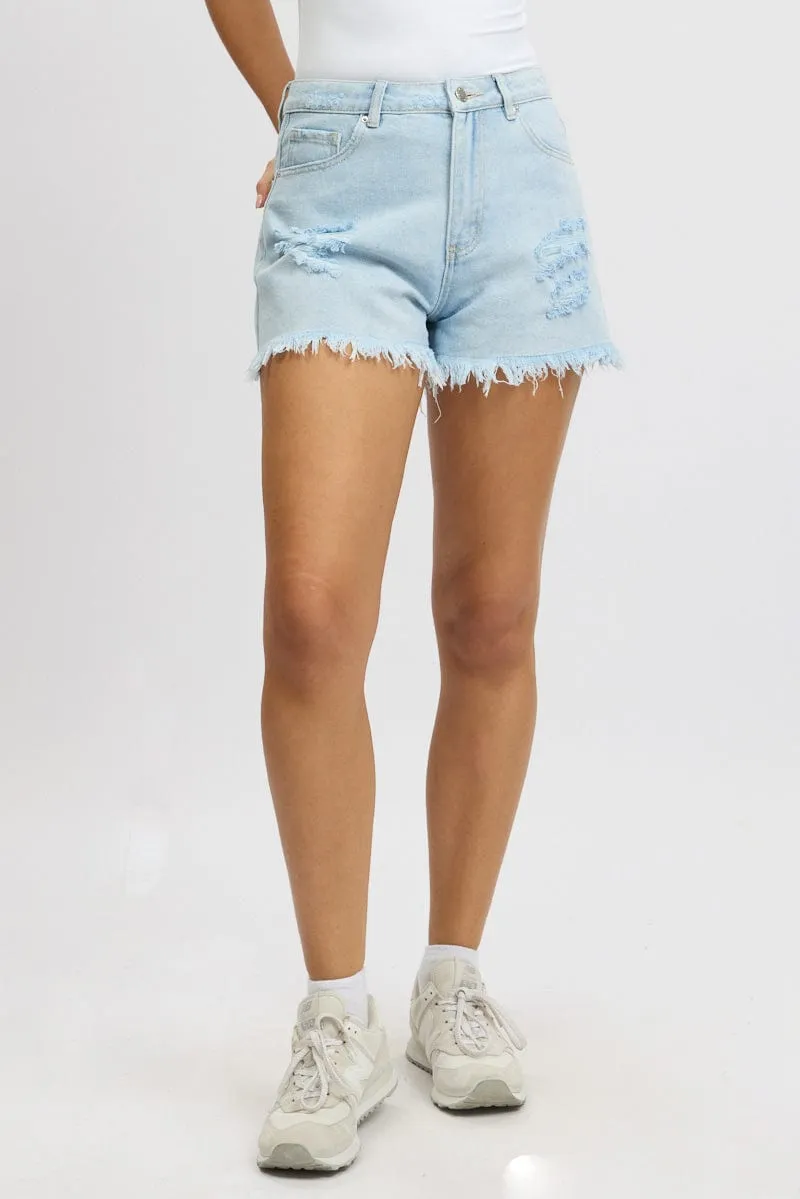Denim Relaxed Shorts High Rise