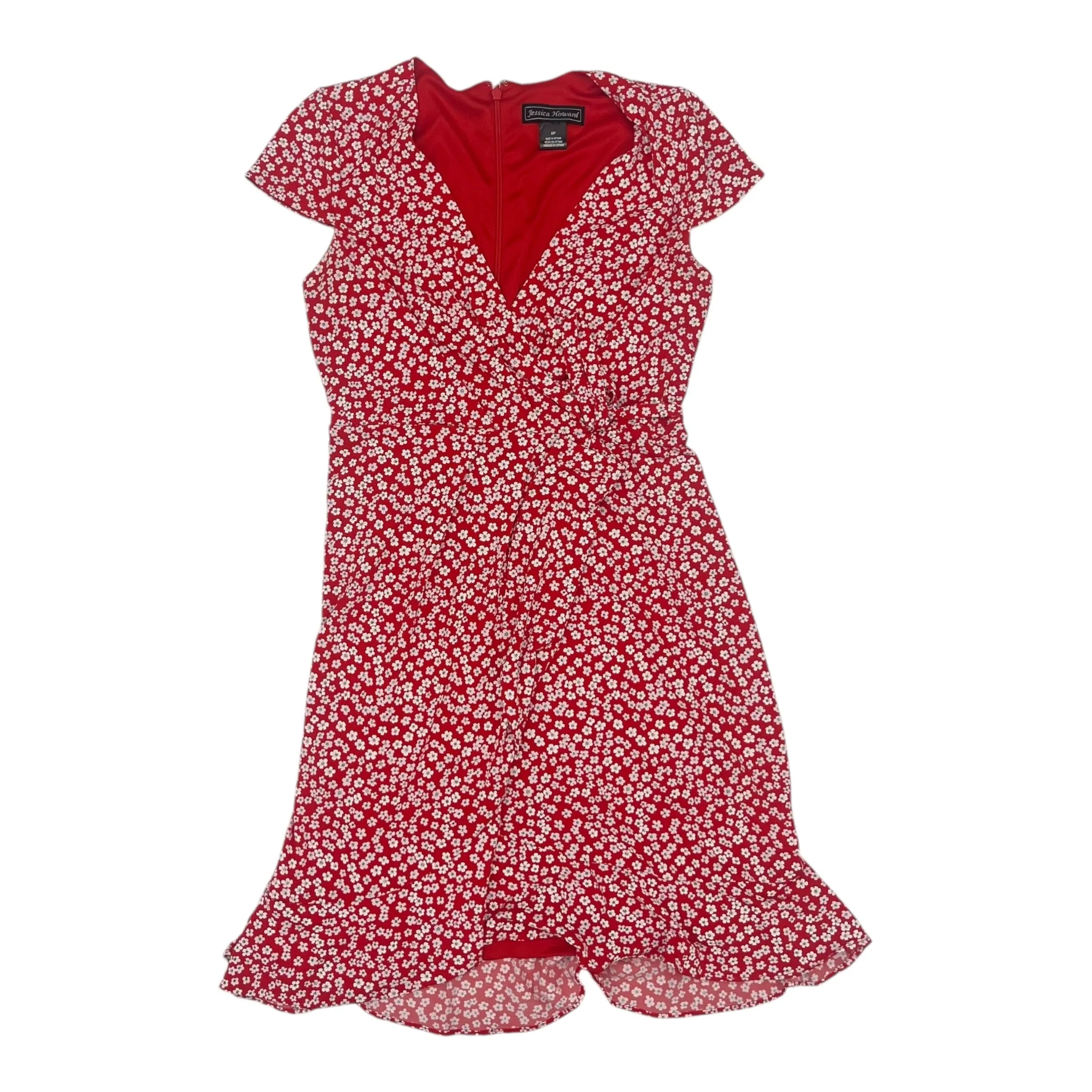 Dress Casual Short By Jessica Howard In Red & White, Size:6P