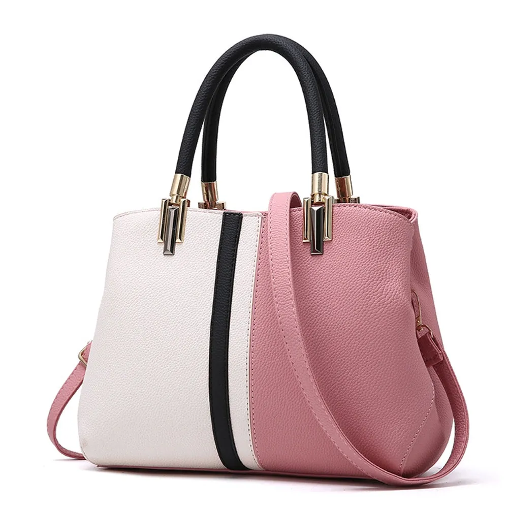 Elegant Contrast Color Simple Fashion Handbag Single Shoulder Oblique