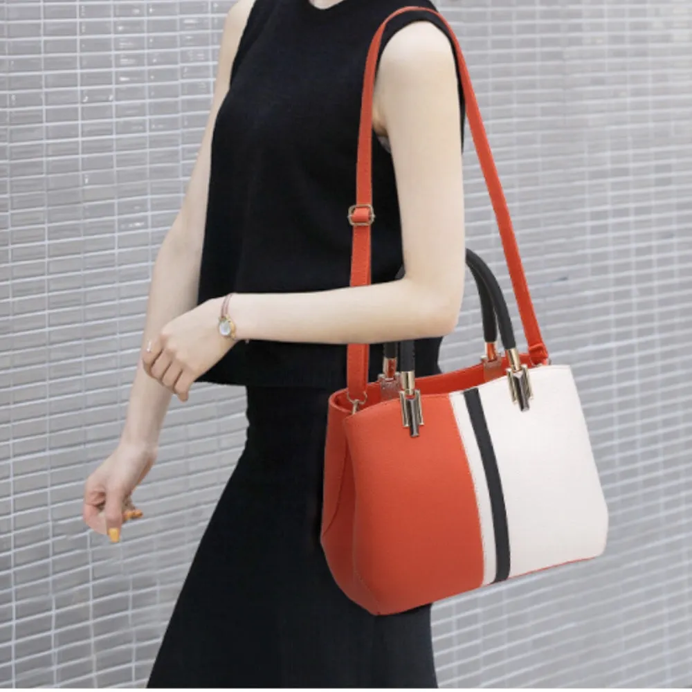 Elegant Contrast Color Simple Fashion Handbag Single Shoulder Oblique