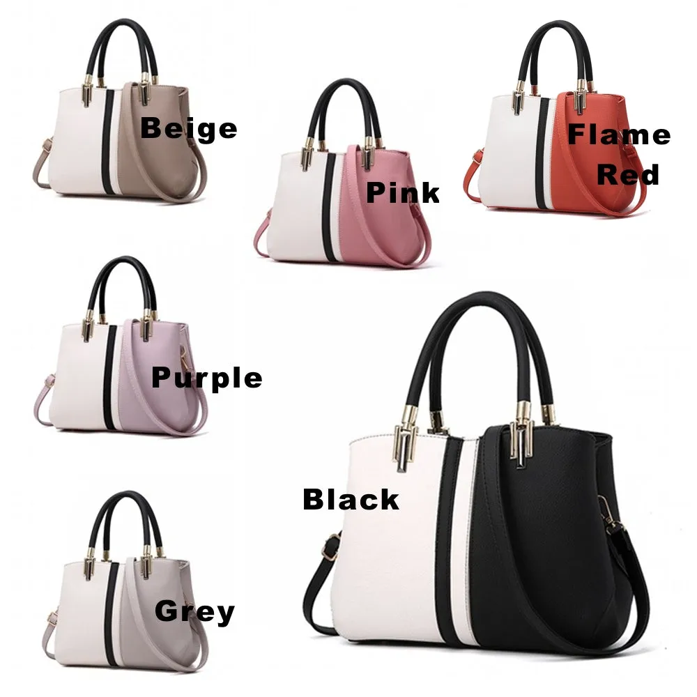 Elegant Contrast Color Simple Fashion Handbag Single Shoulder Oblique