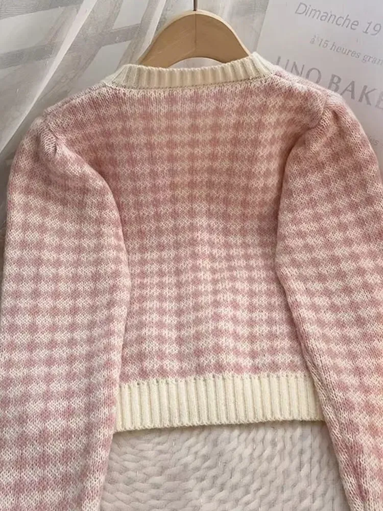 Elegant Ladies Short Knit Sweater Coat