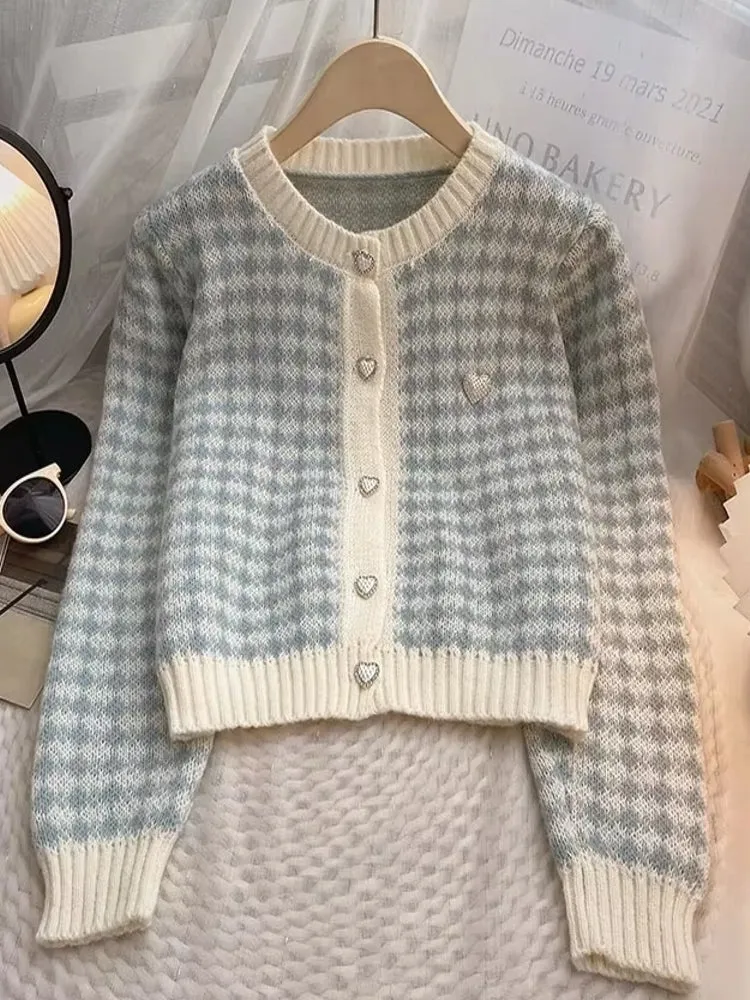 Elegant Ladies Short Knit Sweater Coat