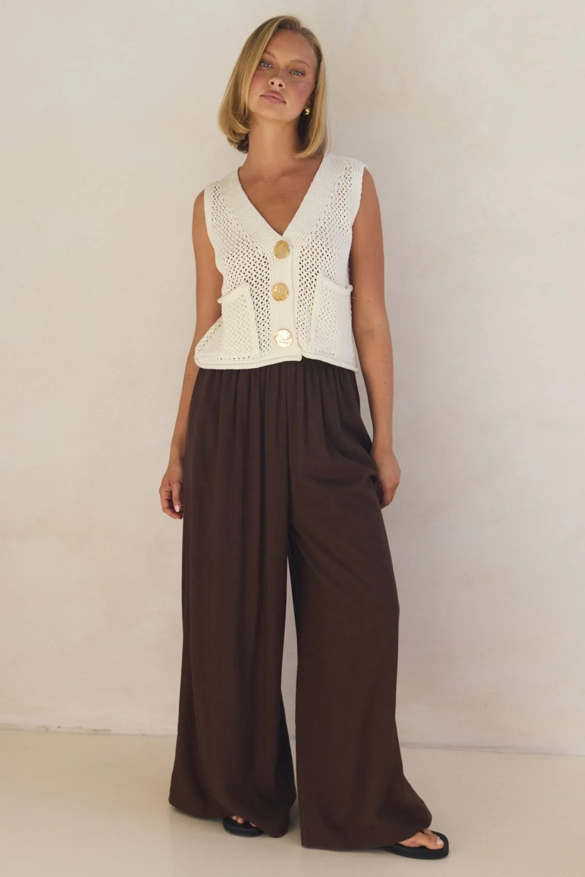 Elizabeth Knit Vest (Cream)