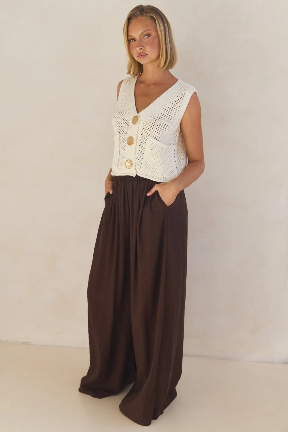 Elizabeth Knit Vest (Cream)