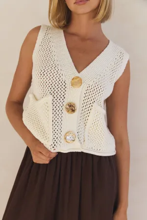 Elizabeth Knit Vest (Cream)