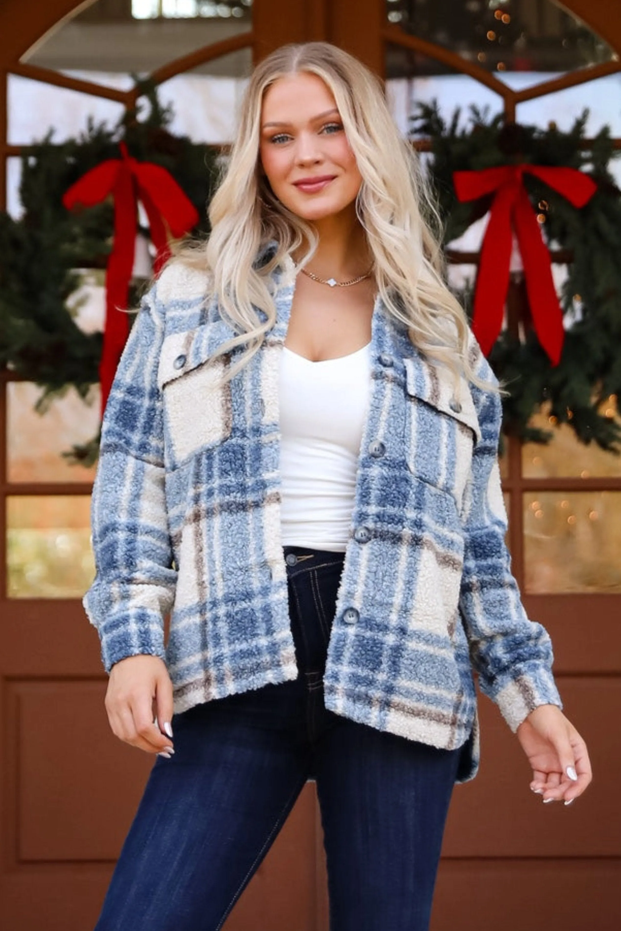 FINAL SALE - Cuddly Cute Plaid Teddy Shacket