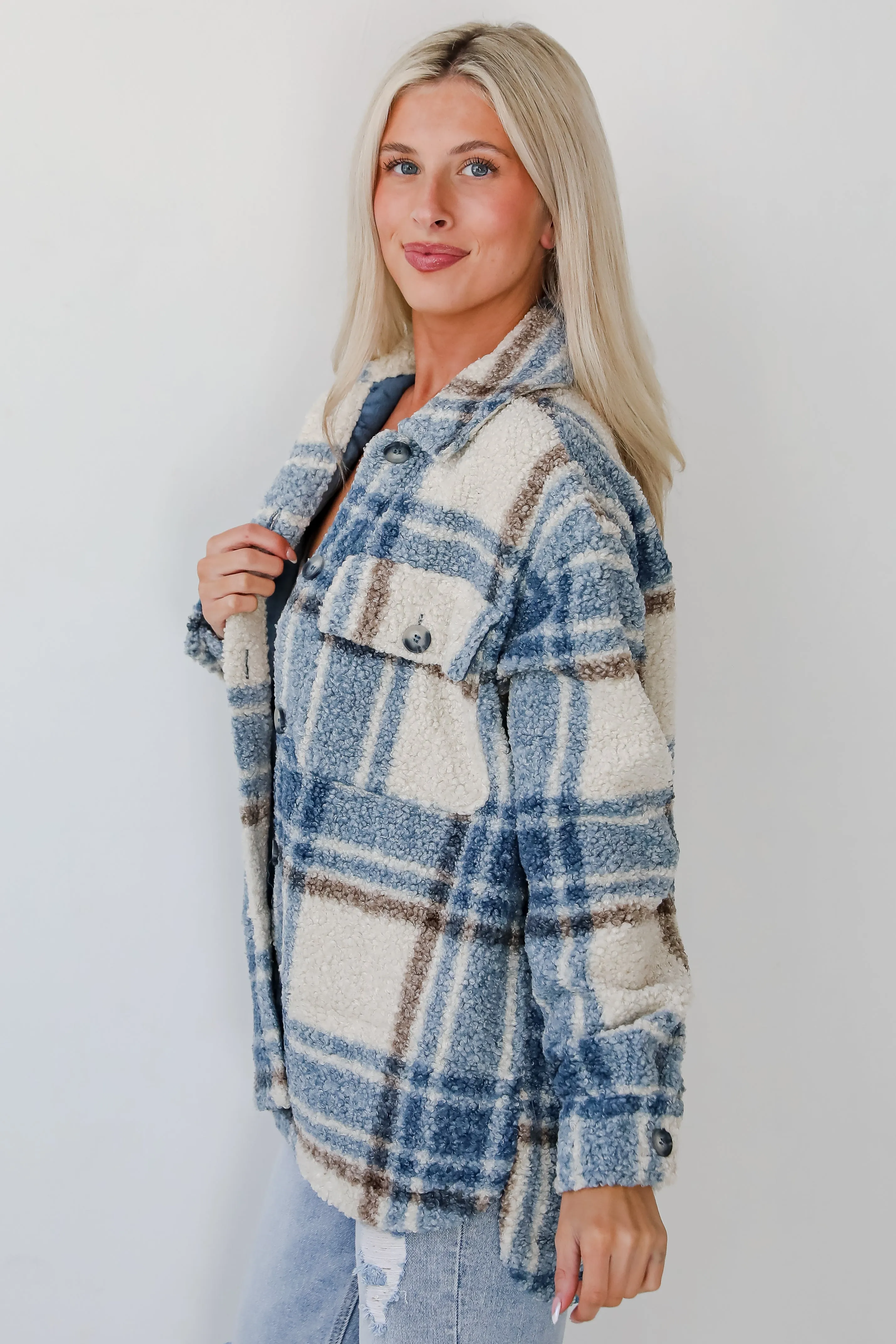 FINAL SALE - Cuddly Cute Plaid Teddy Shacket