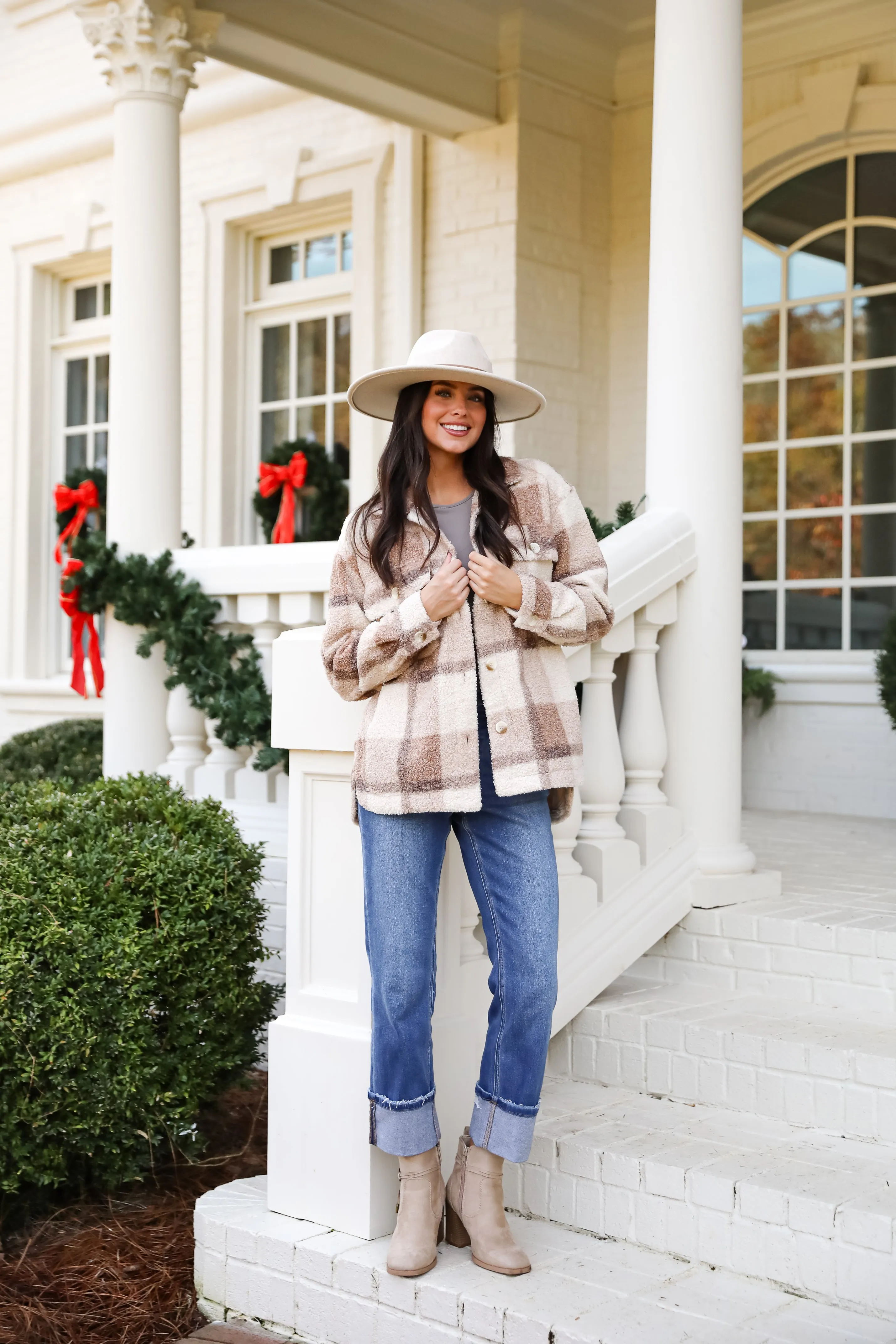 FINAL SALE - Cuddly Cute Plaid Teddy Shacket