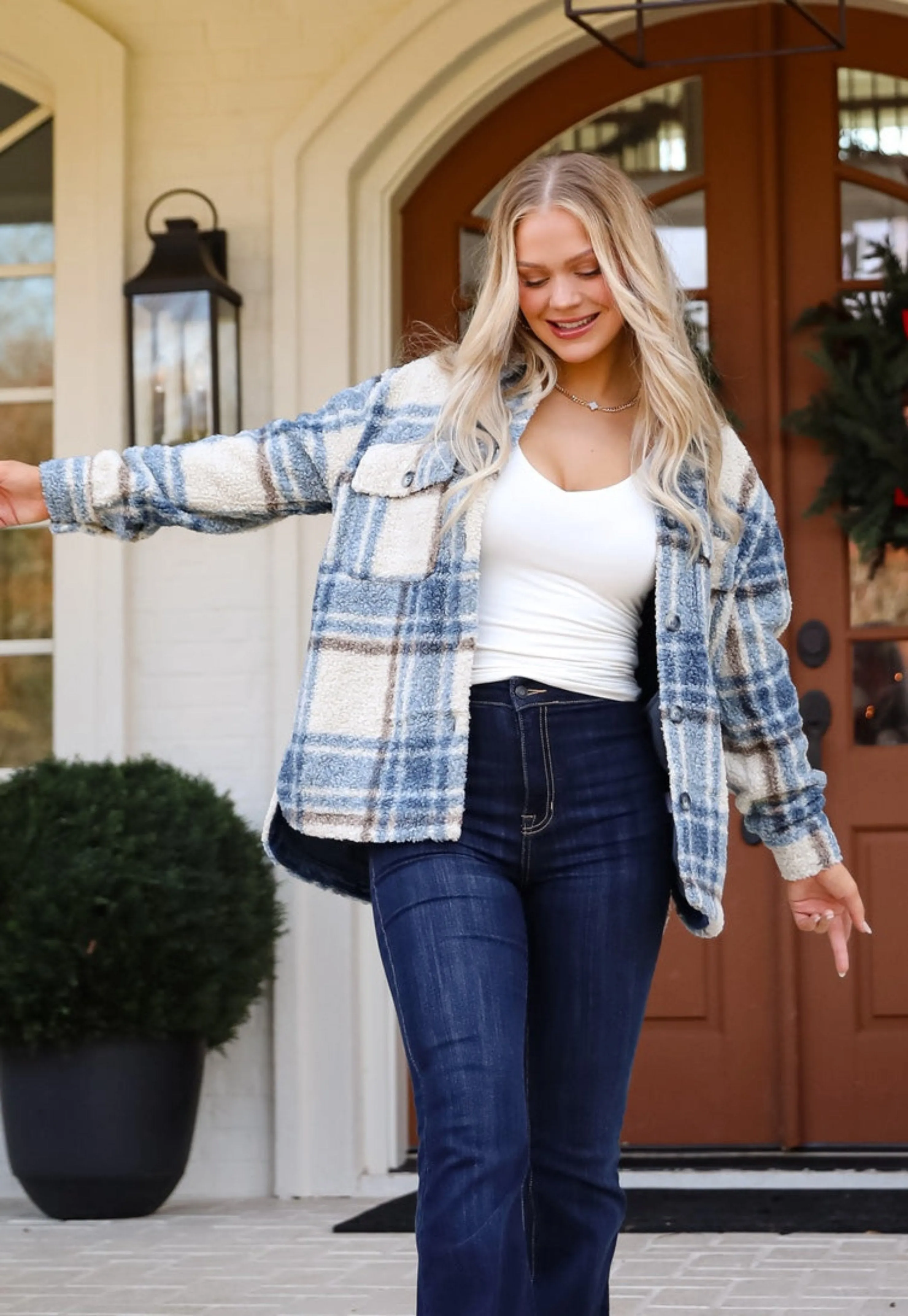FINAL SALE - Cuddly Cute Plaid Teddy Shacket