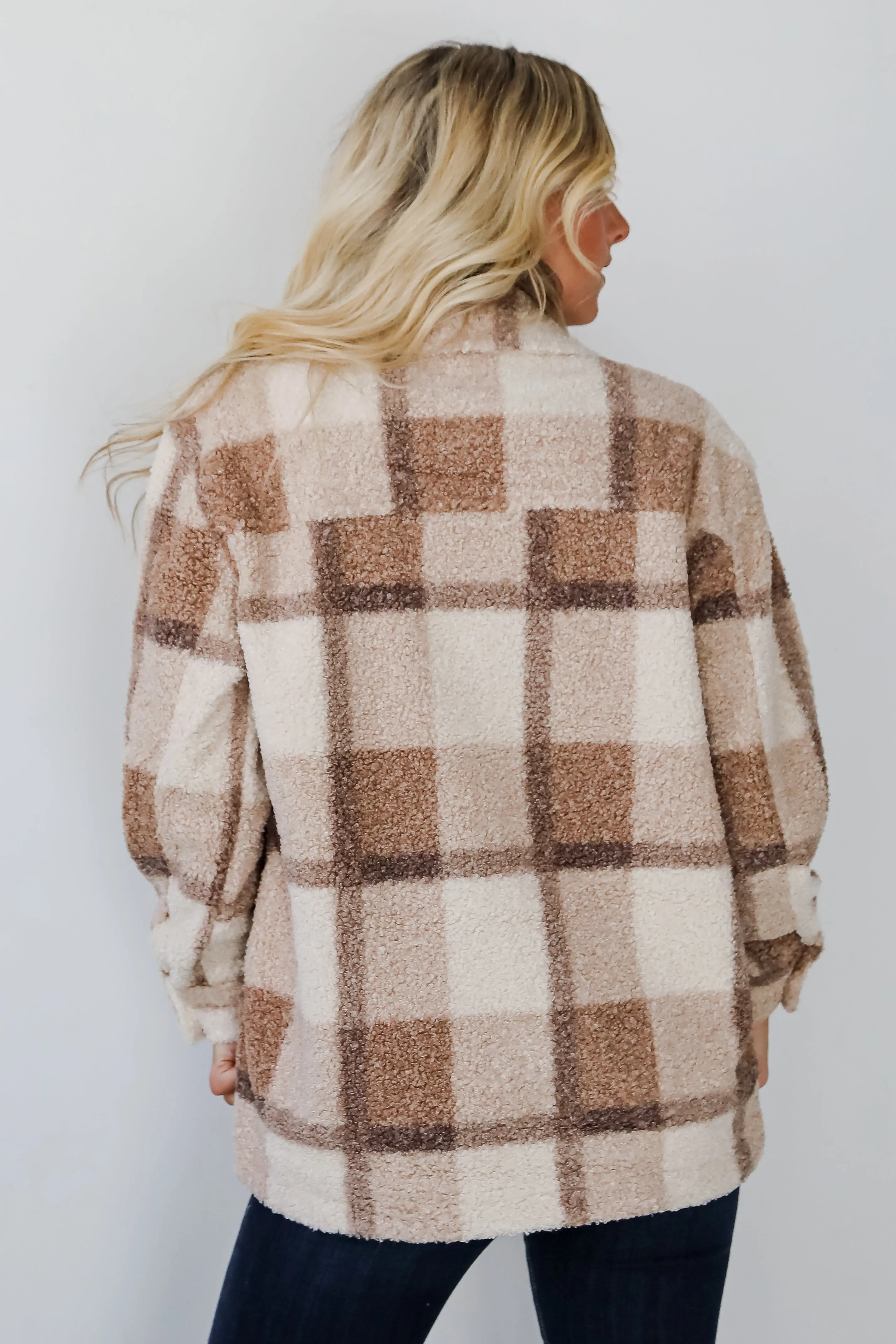 FINAL SALE - Cuddly Cute Plaid Teddy Shacket