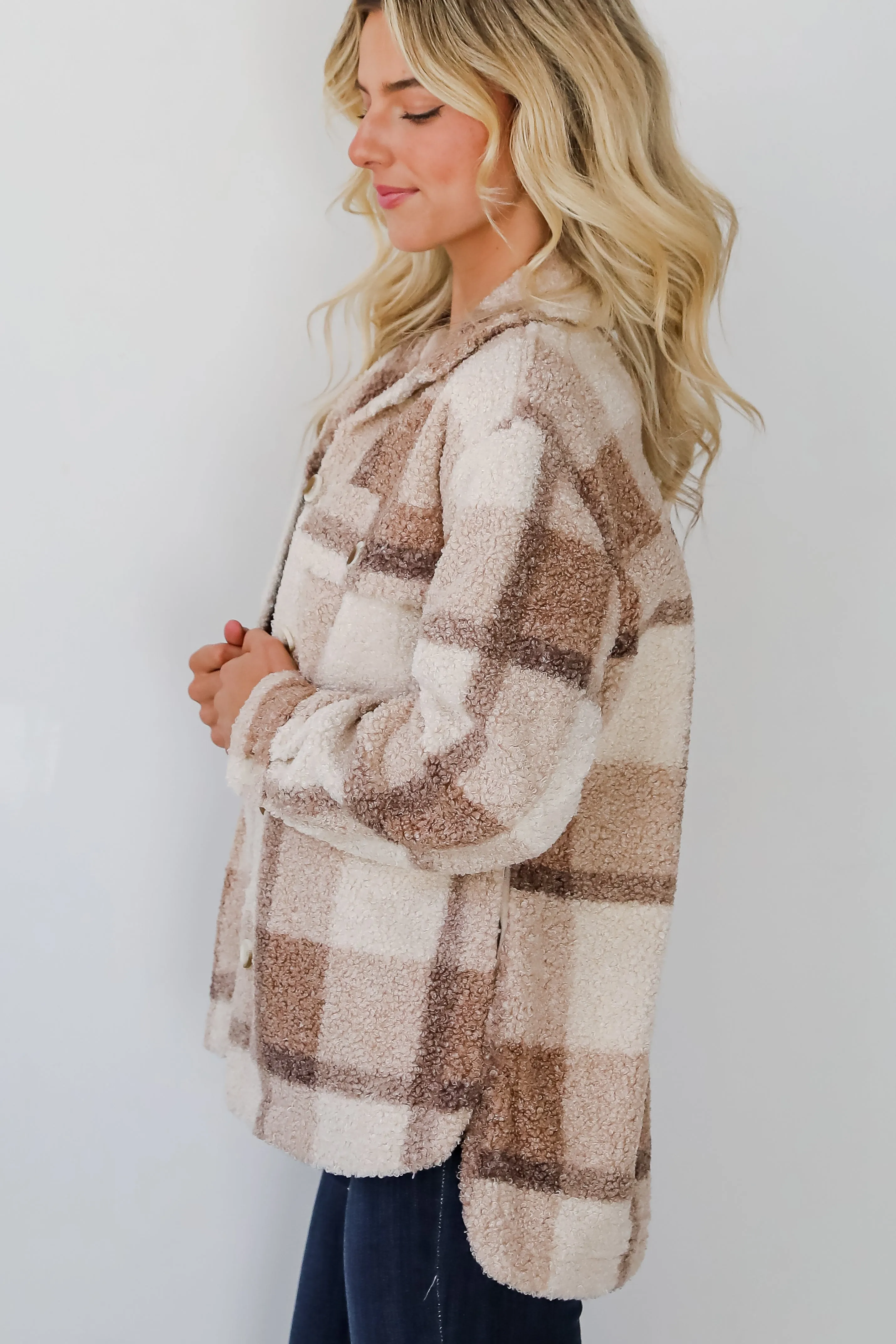 FINAL SALE - Cuddly Cute Plaid Teddy Shacket