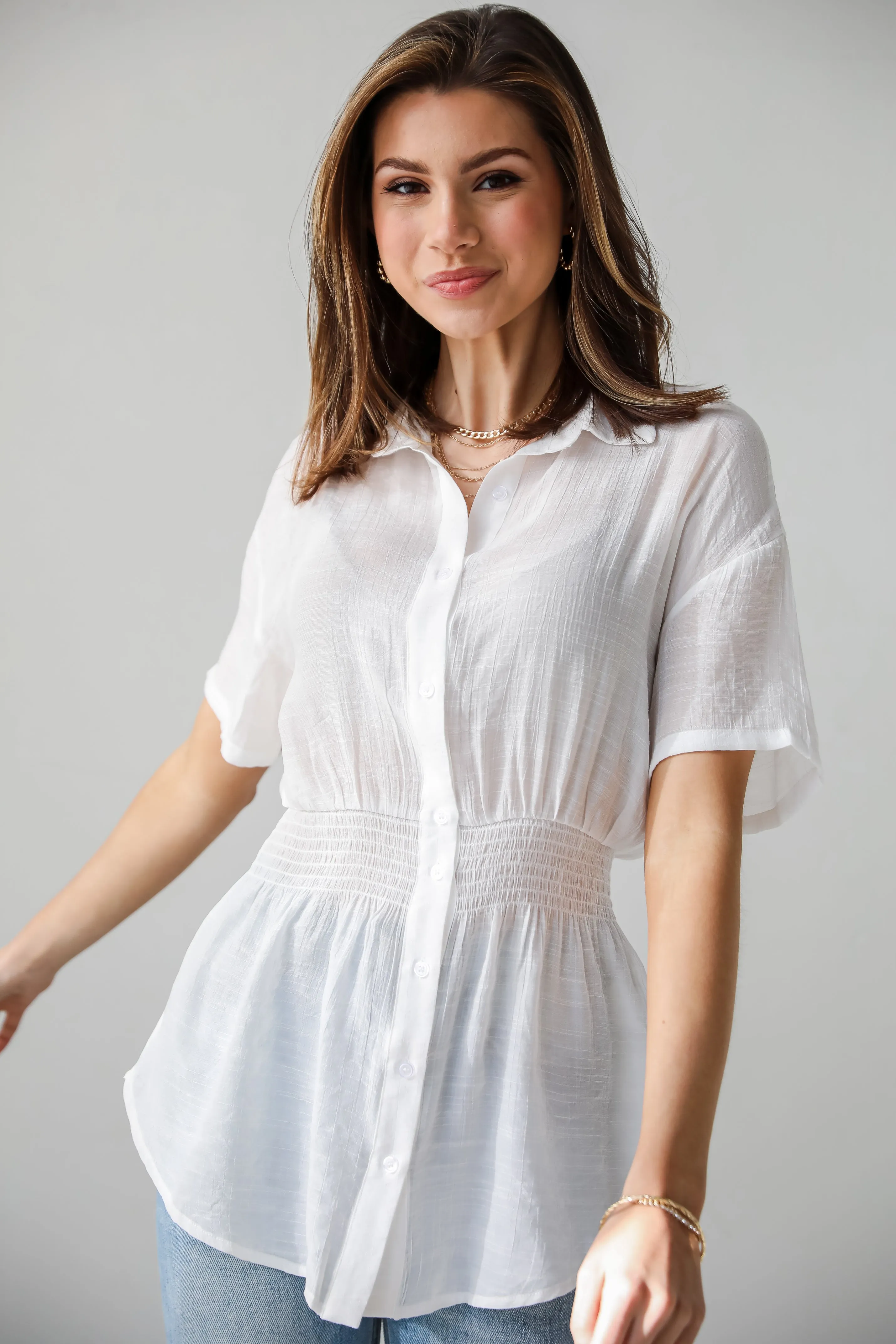 FINAL SALE - Dakota Peplum Blouse - DU DEAL