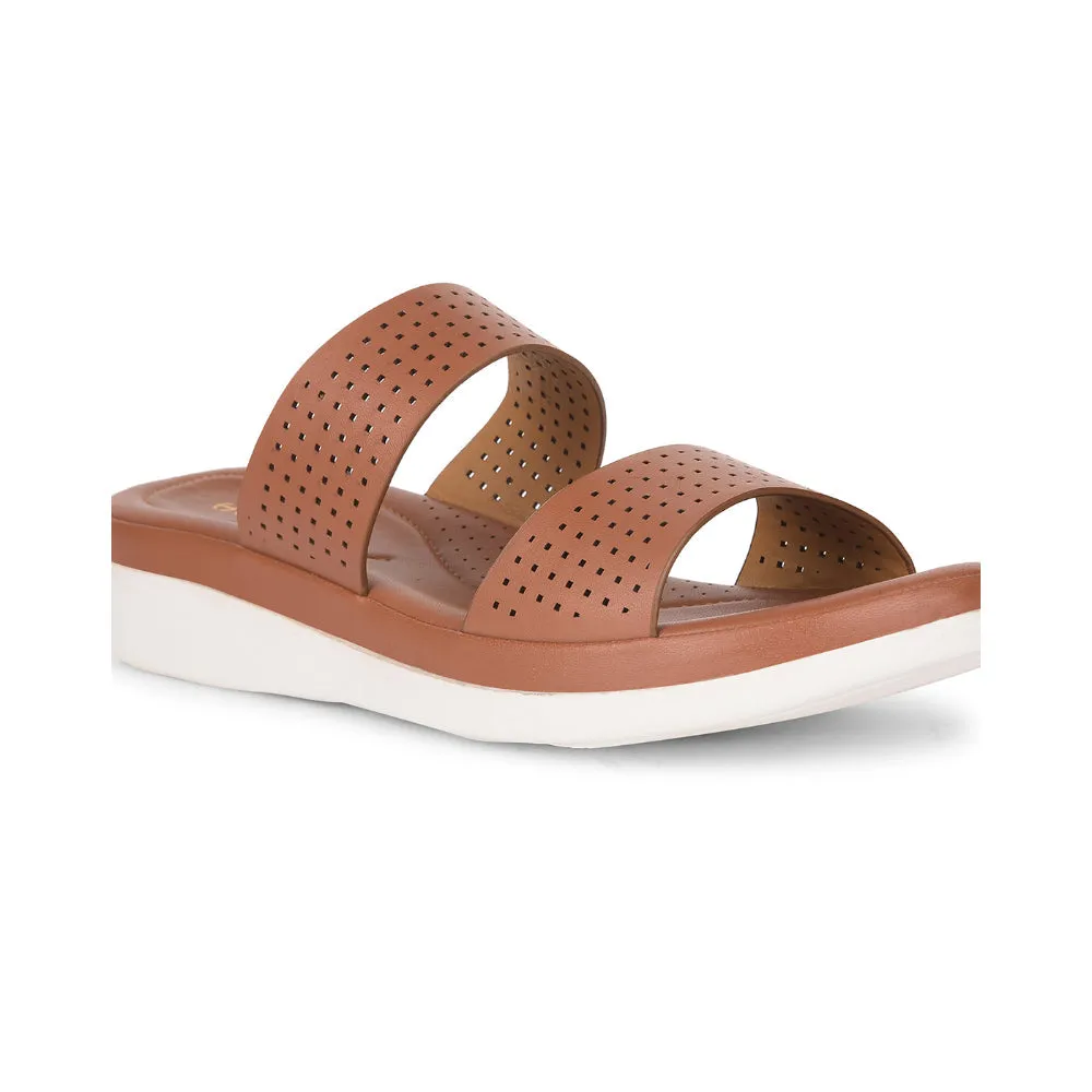 Healers Tan Casual Slippers For Women JD-38 By Liberty