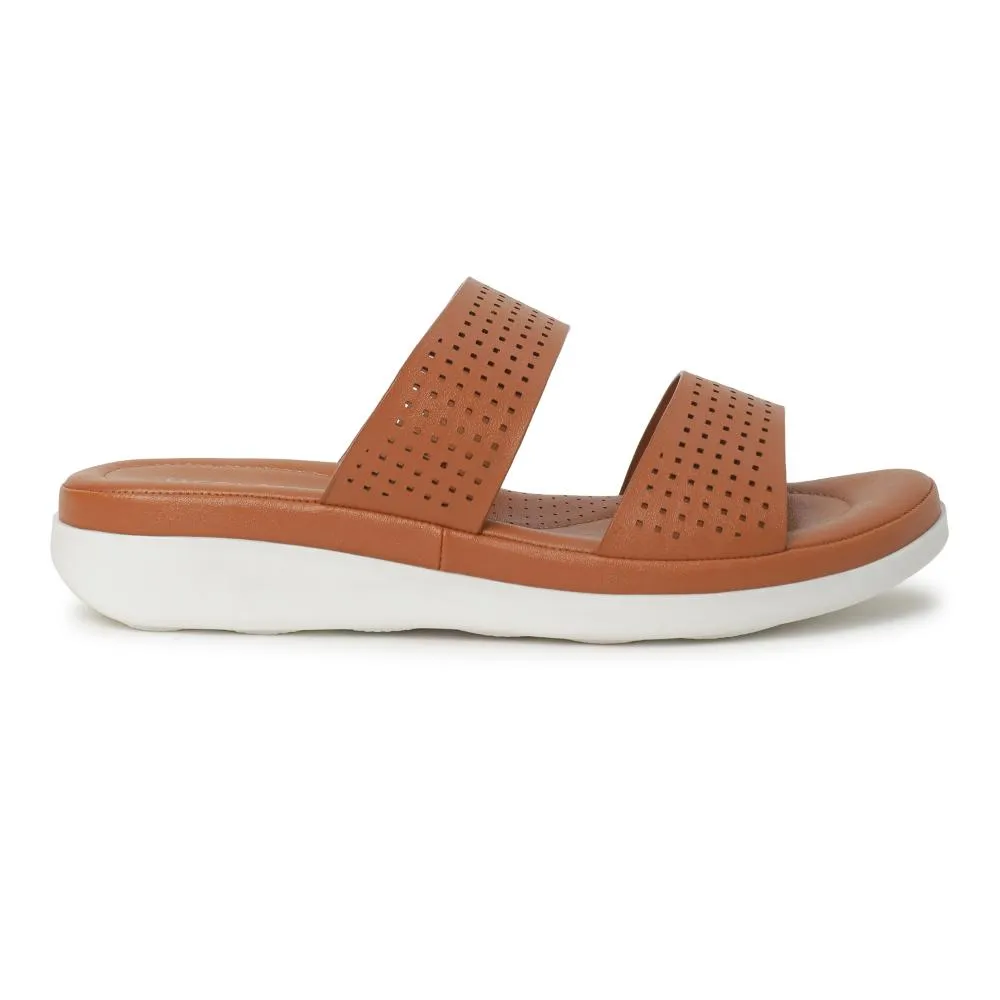 Healers Tan Casual Slippers For Women JD-38 By Liberty