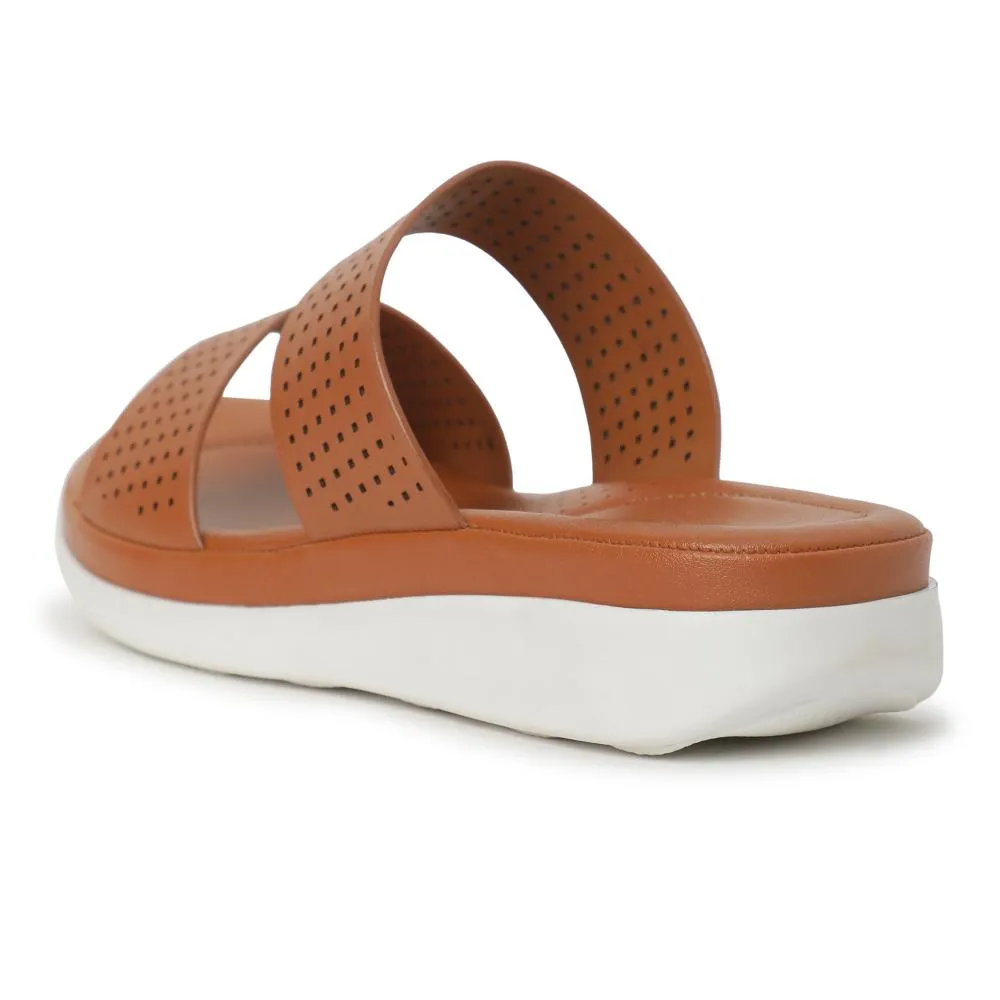 Healers Tan Casual Slippers For Women JD-38 By Liberty