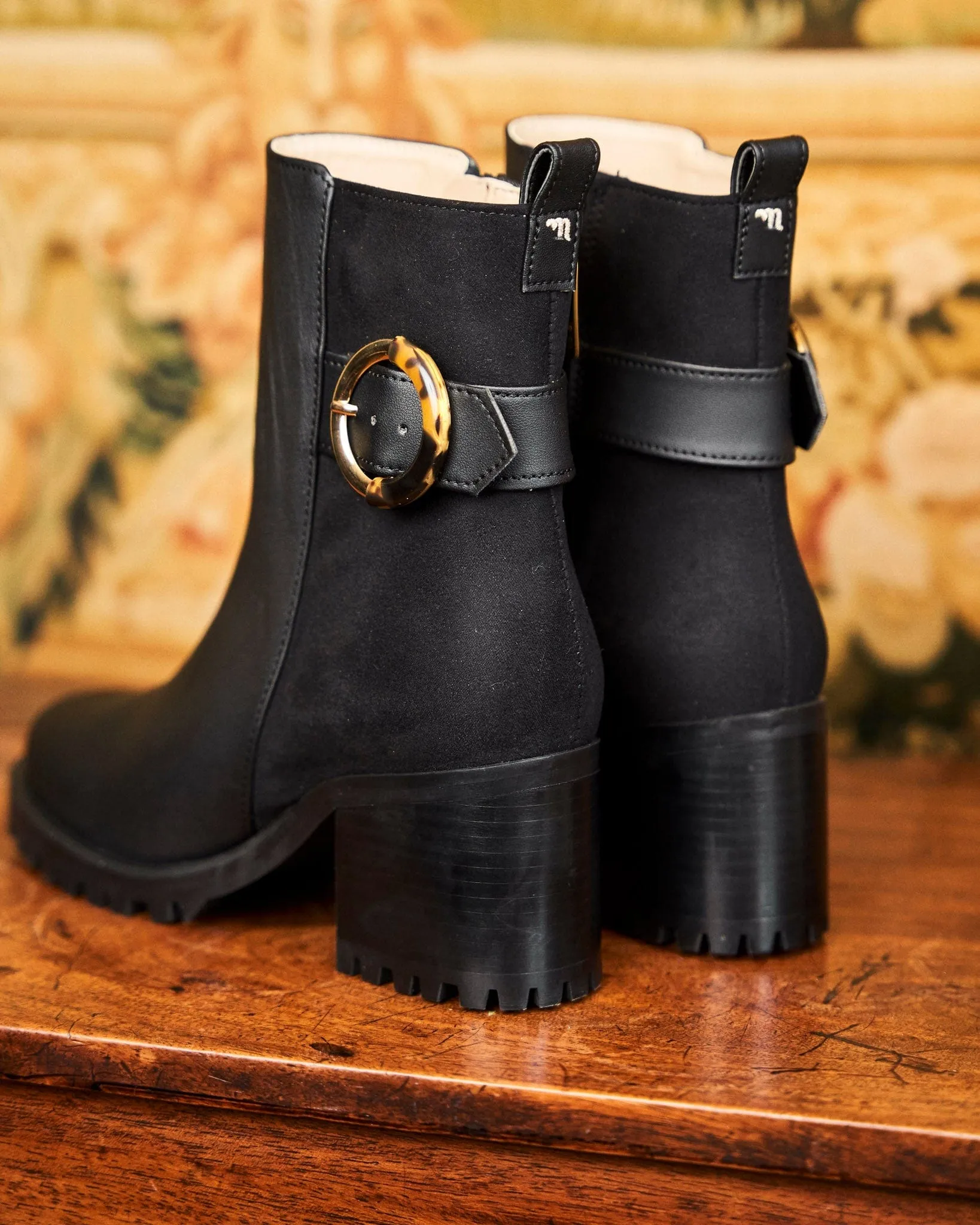 Hercules Recycled Vegan Leather Heeled Boots | Black