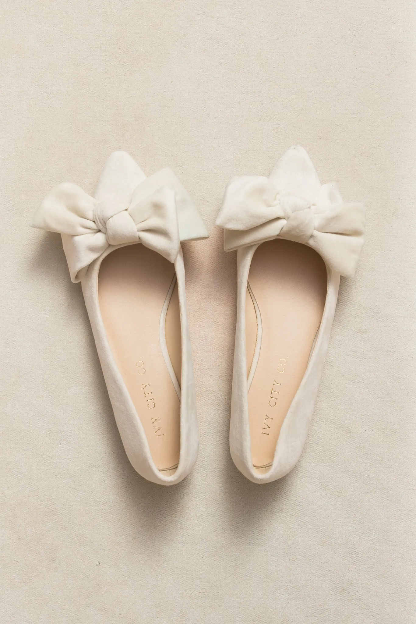 Ivy Bow Flat in Cream - FINAL SALE