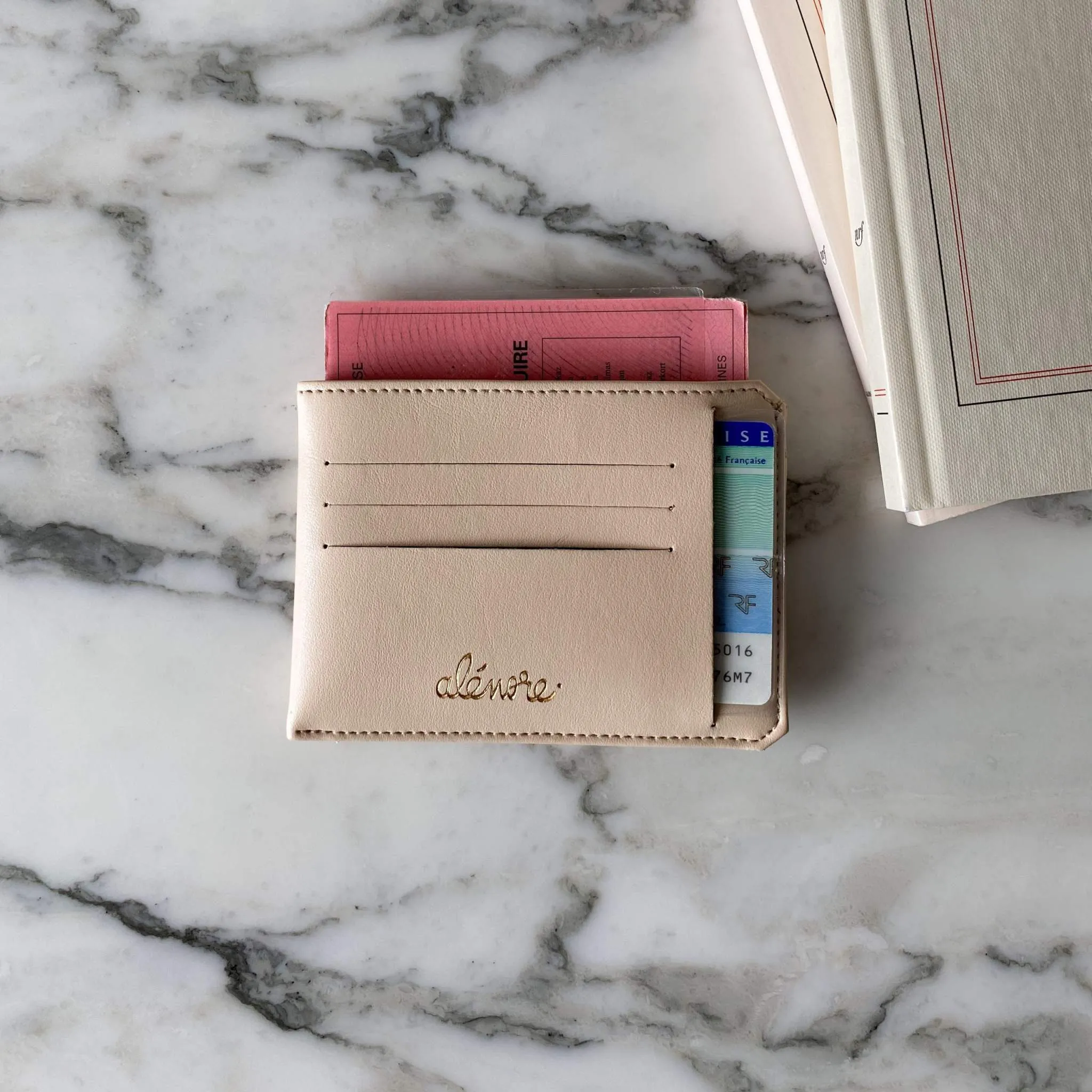 Jasmin Vegan Apple Leather Compact Wallet | Nude