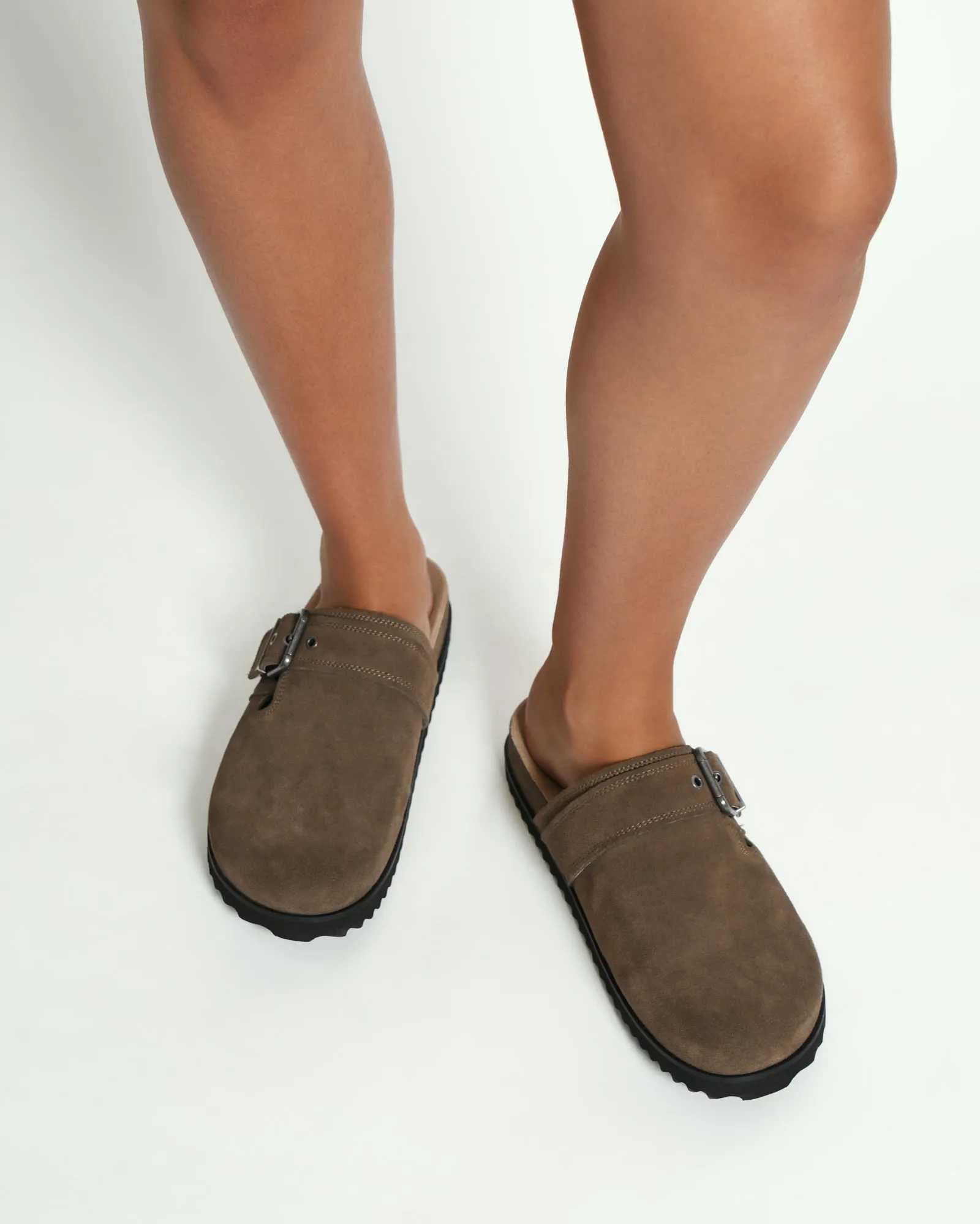 JUNO CASUAL FLATS KHAKI SUEDE