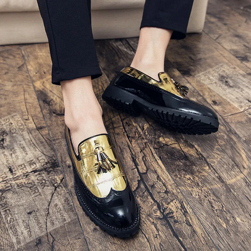 Leather Soft Bottom Tassel Pointed Toe Casual Business Men Dress Shoes