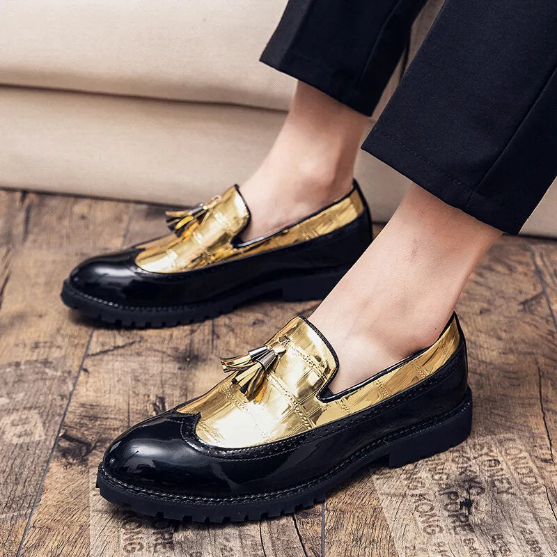 Leather Soft Bottom Tassel Pointed Toe Casual Business Men Dress Shoes