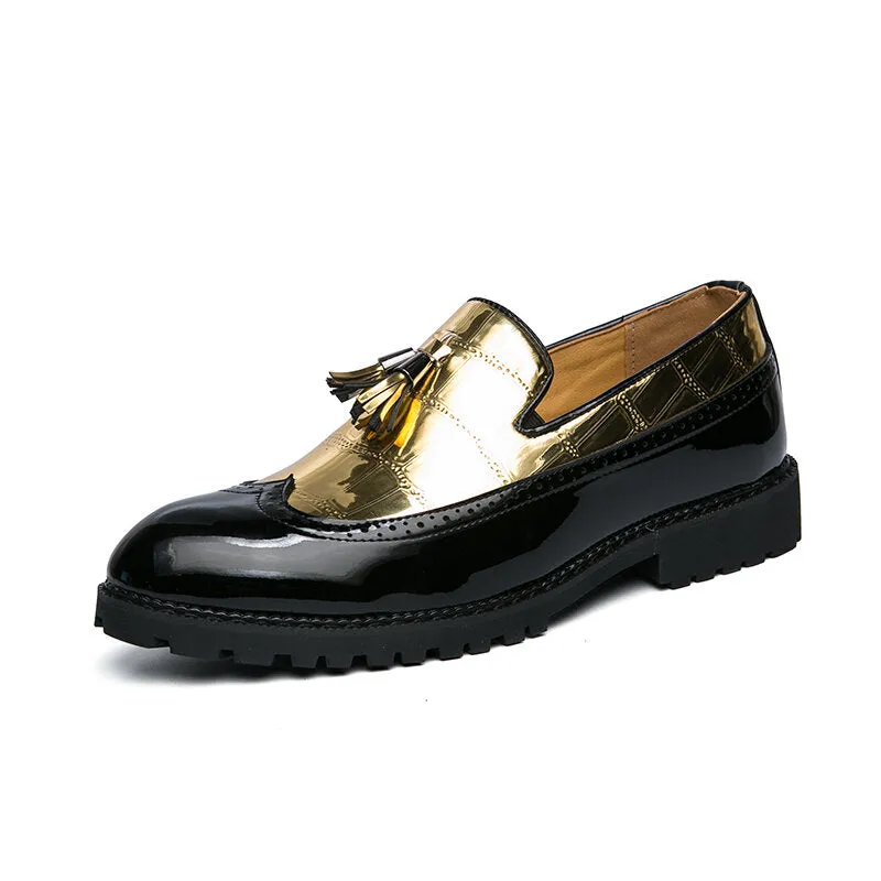 Leather Soft Bottom Tassel Pointed Toe Casual Business Men Dress Shoes