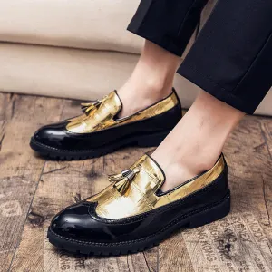 Leather Soft Bottom Tassel Pointed Toe Casual Business Men Dress Shoes